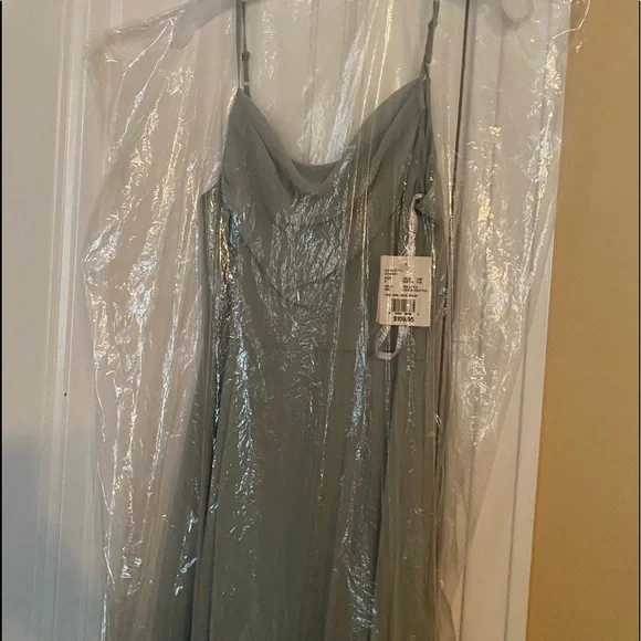 Sage Green David’s Bridal Bridesmaid Dress. - Picture 3 of 4
